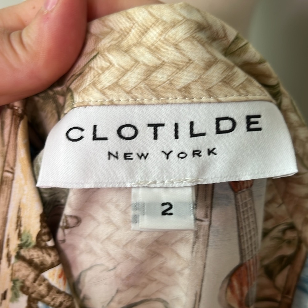 NWT Clotilde New York Tropical Retro Vibration Button Front Dress / SZ 2 - Picture 7 of 8